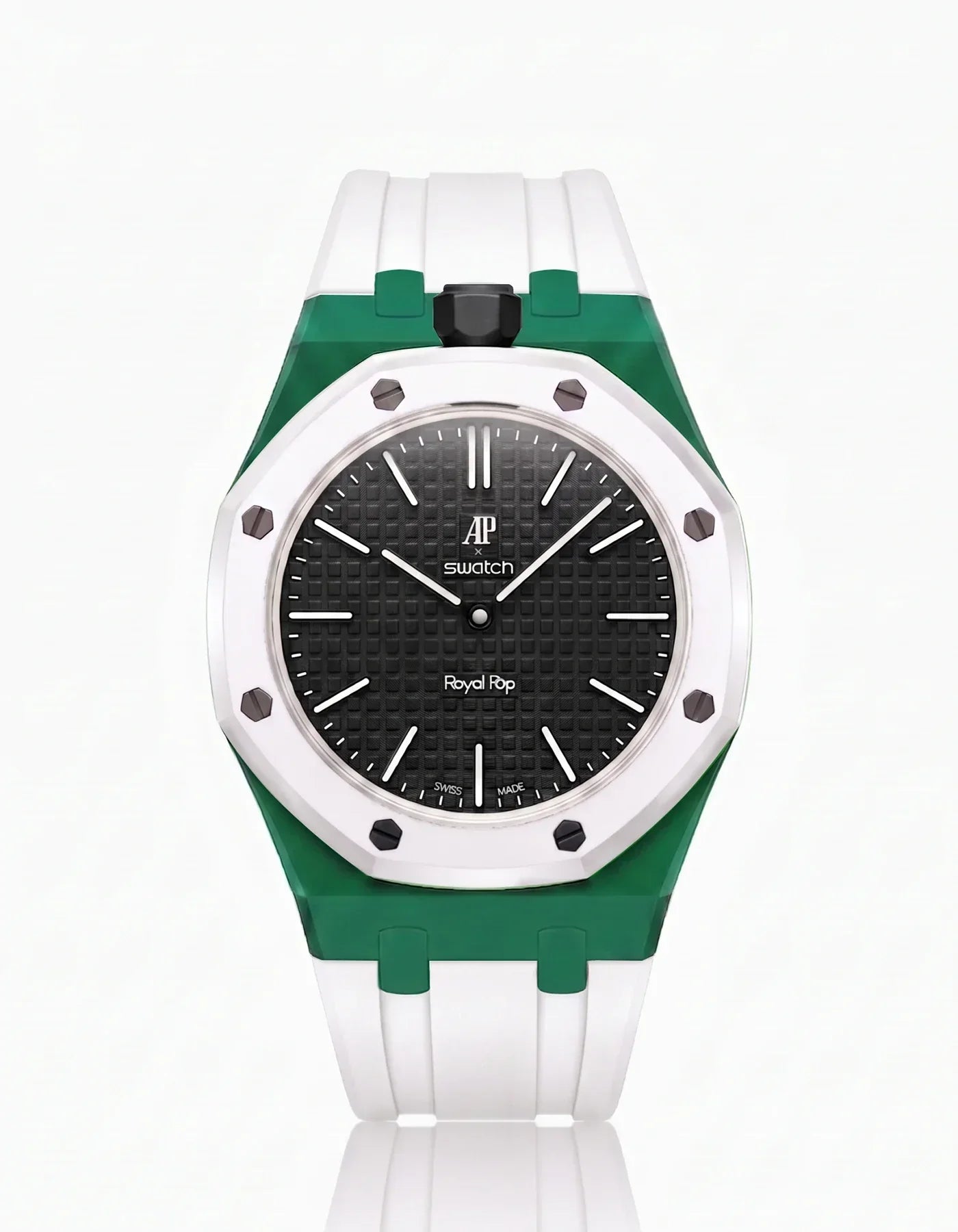 Silicone Strap & Bioceramic Case Royal Pop Ocho Negro(Customize  Colors)