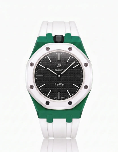 Silicone Strap & Bioceramic Case Royal Pop Ocho Negro(Customize  Colors)
