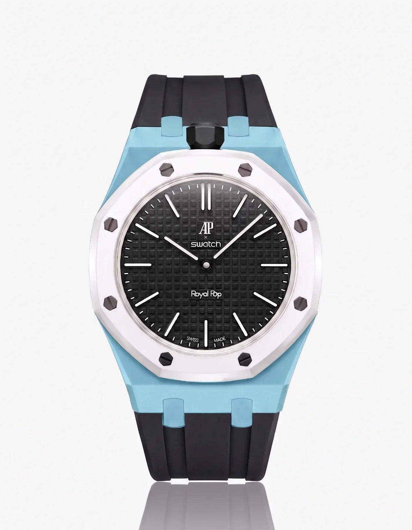 Silicone Strap & Bioceramic Case Royal Pop Ocho Negro(Customize  Colors)