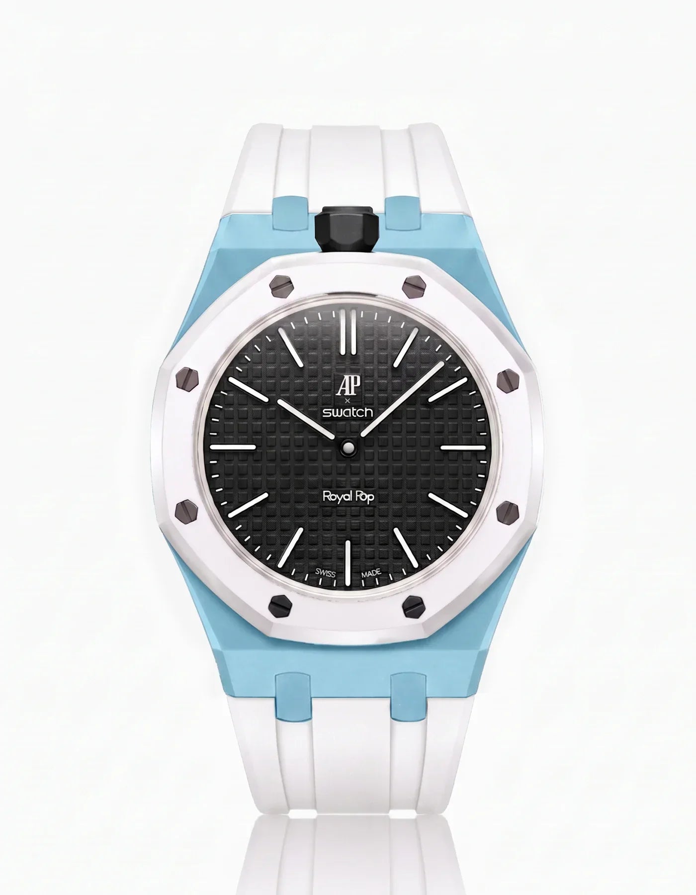 Silicone Strap & Bioceramic Case Royal Pop Ocho Negro(Customize  Colors)