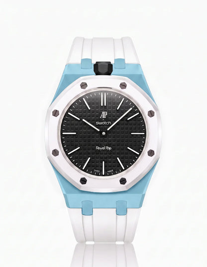 Silicone Strap & Bioceramic Case Royal Pop Ocho Negro(Customize  Colors)