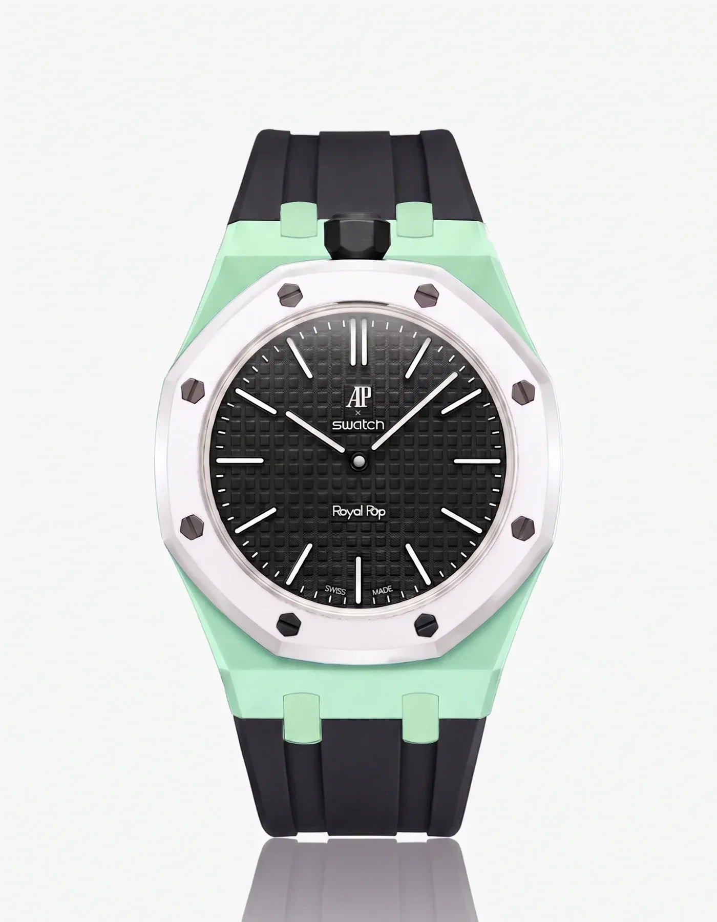 Silicone Strap & Bioceramic Case Royal Pop Ocho Negro(Customize  Colors)
