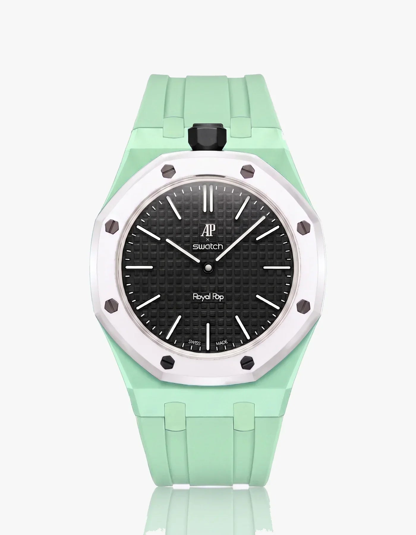 Silicone Strap & Bioceramic Case Royal Pop Ocho Negro(Customize  Colors)