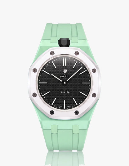 Silicone Strap & Bioceramic Case Royal Pop Ocho Negro(Customize  Colors)