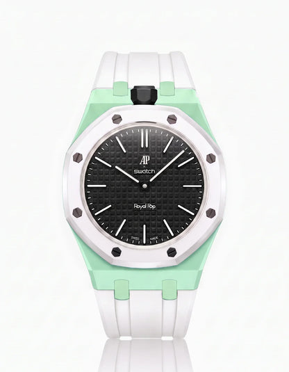 Silicone Strap & Bioceramic Case Royal Pop Ocho Negro(Customize  Colors)