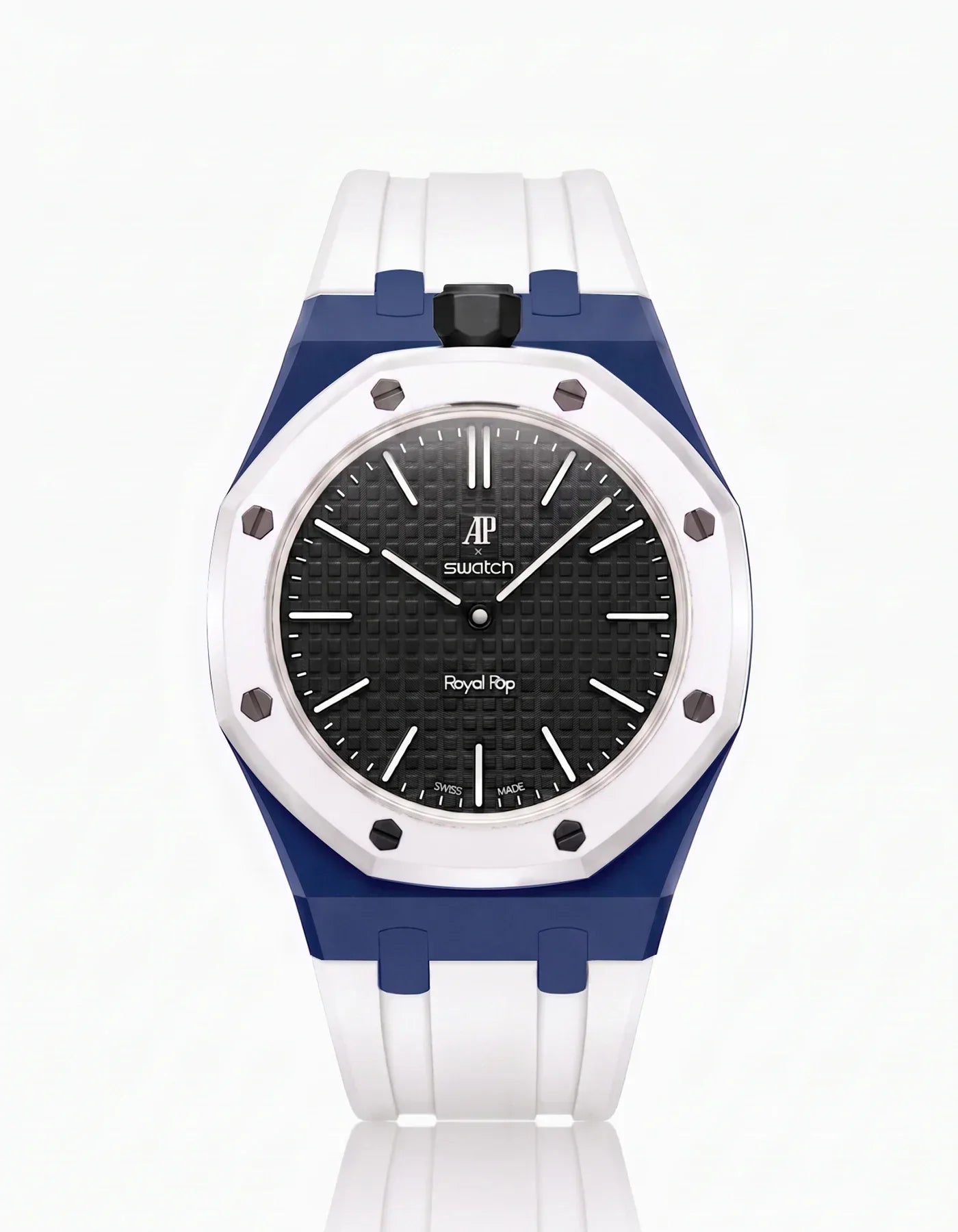 Silicone Strap & Bioceramic Case Royal Pop Ocho Negro(Customize  Colors)