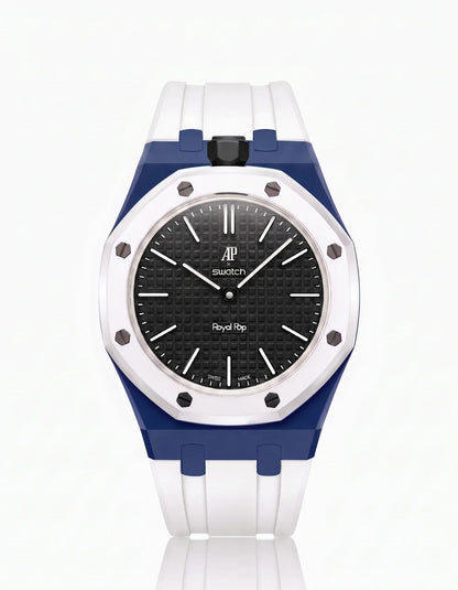 Silicone Strap & Bioceramic Case Royal Pop Ocho Negro(Customize  Colors)