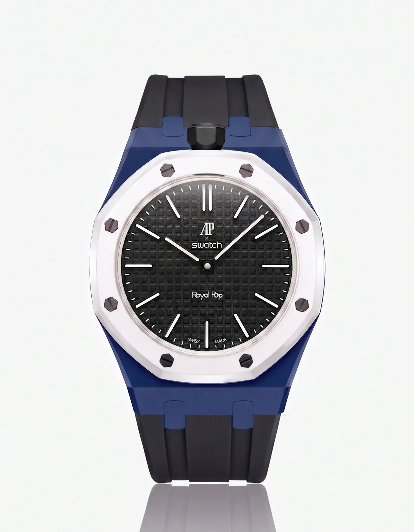 Silicone Strap & Bioceramic Case Royal Pop Ocho Negro(Customize  Colors)
