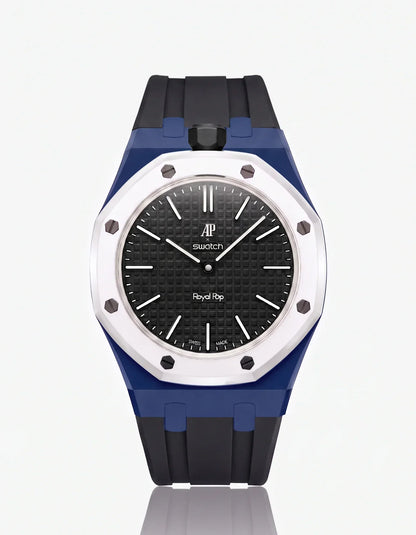 Silicone Strap & Bioceramic Case Royal Pop Ocho Negro(Customize  Colors)