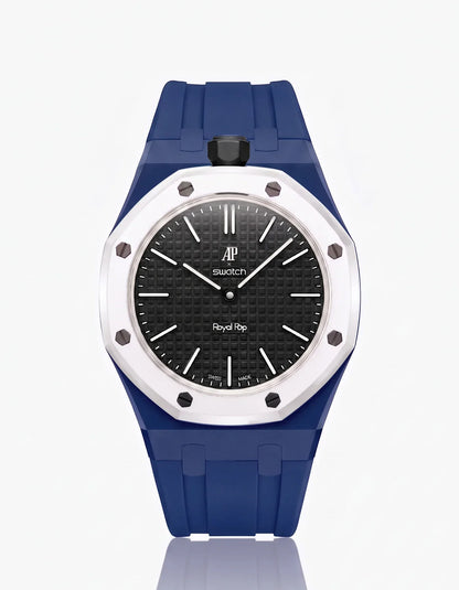 Silicone Strap & Bioceramic Case Royal Pop Ocho Negro(Customize  Colors)