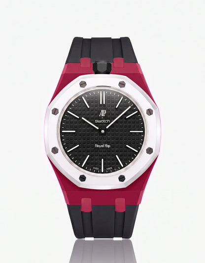 Silicone Strap & Bioceramic Case Royal Pop Ocho Negro(Customize  Colors)