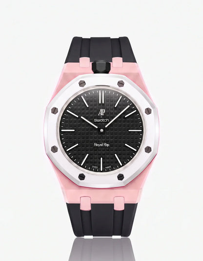 Silicone Strap & Bioceramic Case Royal Pop Ocho Negro(Customize  Colors)