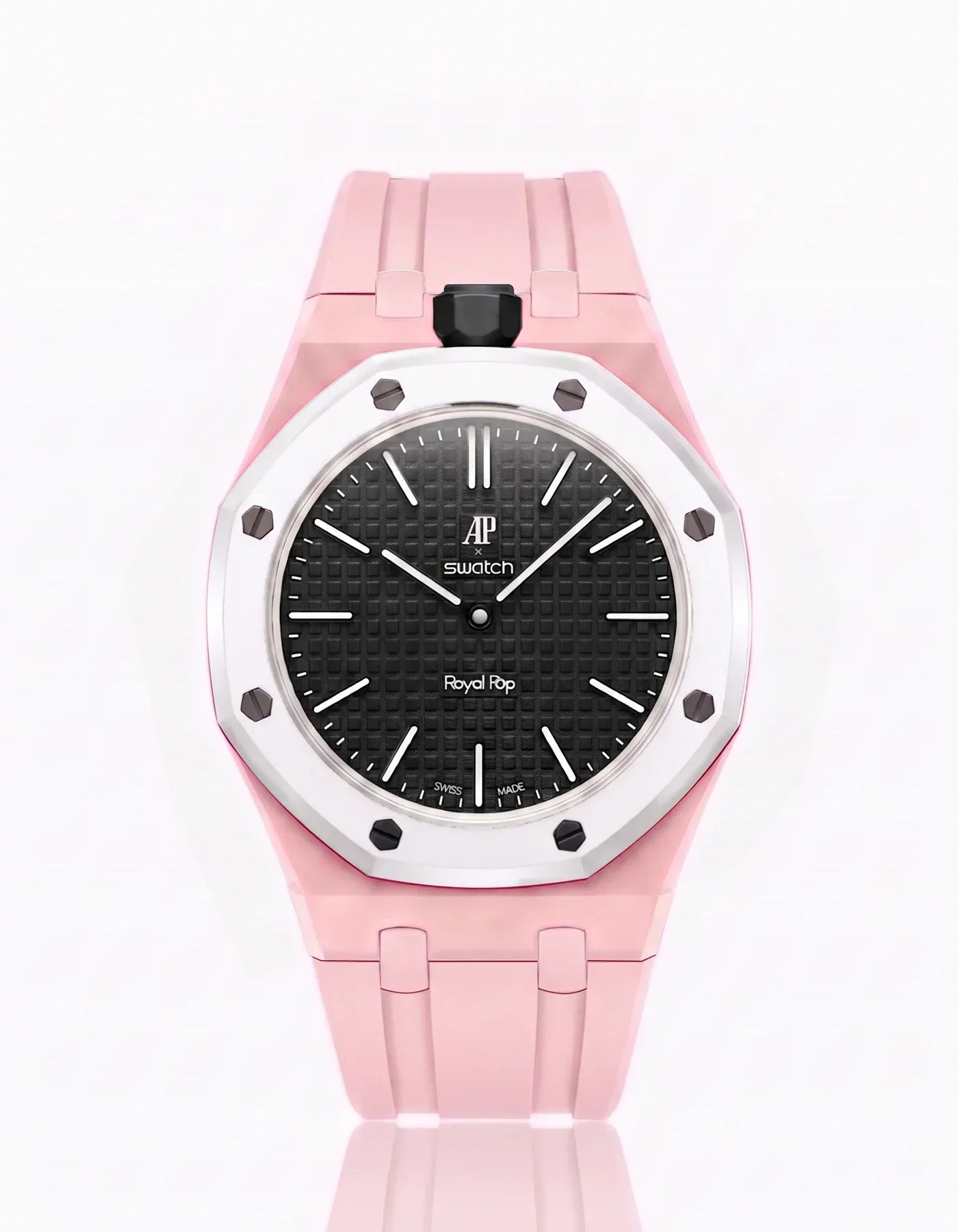 Silicone Strap & Bioceramic Case Royal Pop Ocho Negro(Customize  Colors)