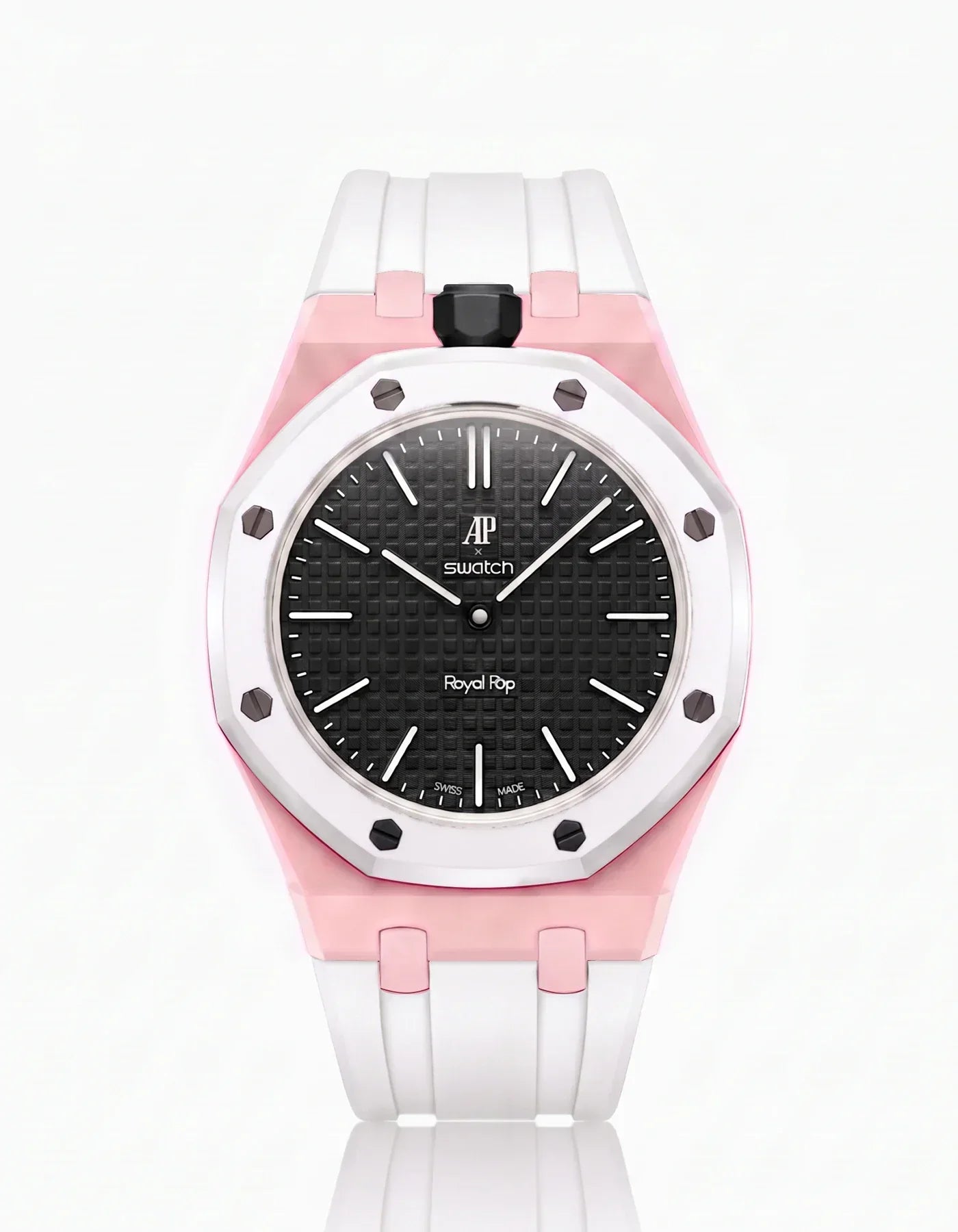 Silicone Strap & Bioceramic Case Royal Pop Ocho Negro(Customize  Colors)