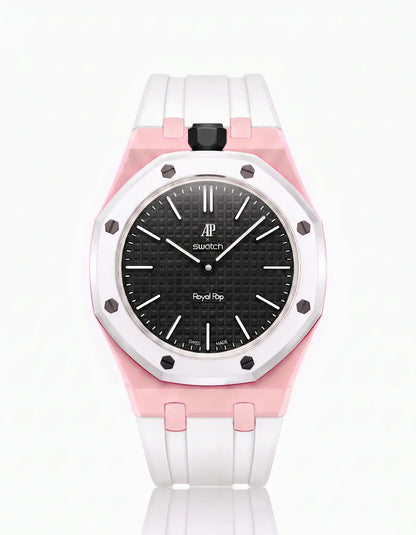 Silicone Strap & Bioceramic Case Royal Pop Ocho Negro(Customize  Colors)