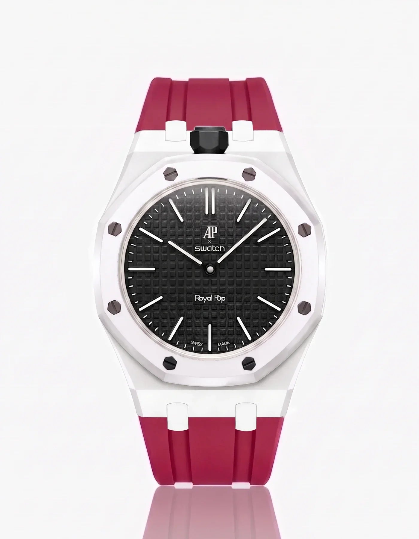 Silicone Strap & Bioceramic Case Royal Pop Ocho Negro(Customize  Colors)