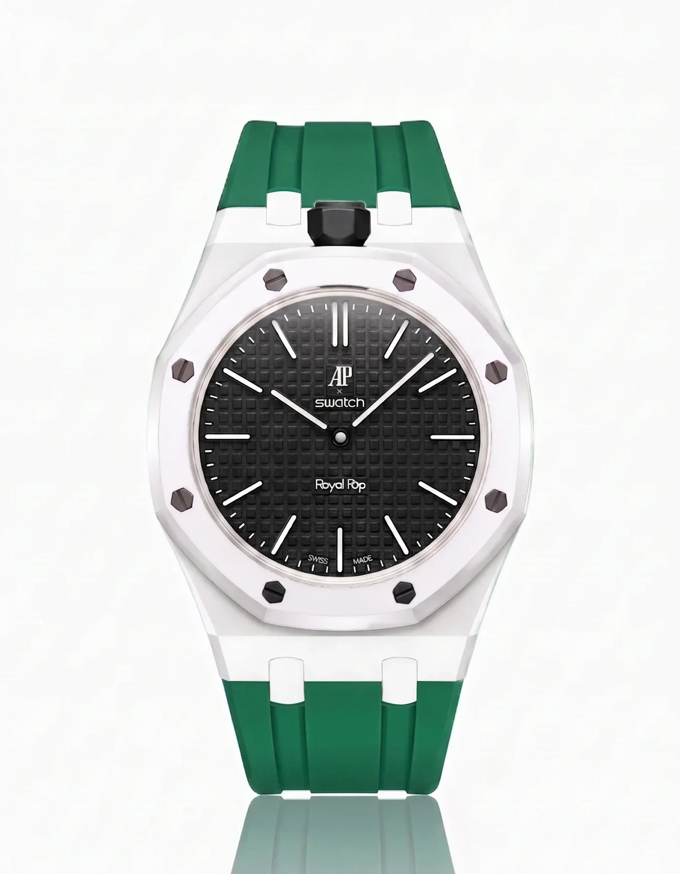 Silicone Strap & Bioceramic Case Royal Pop Ocho Negro(Customize  Colors)