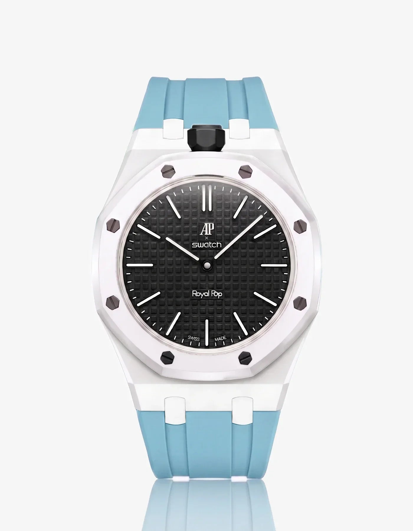 Silicone Strap & Bioceramic Case Royal Pop Ocho Negro(Customize  Colors)