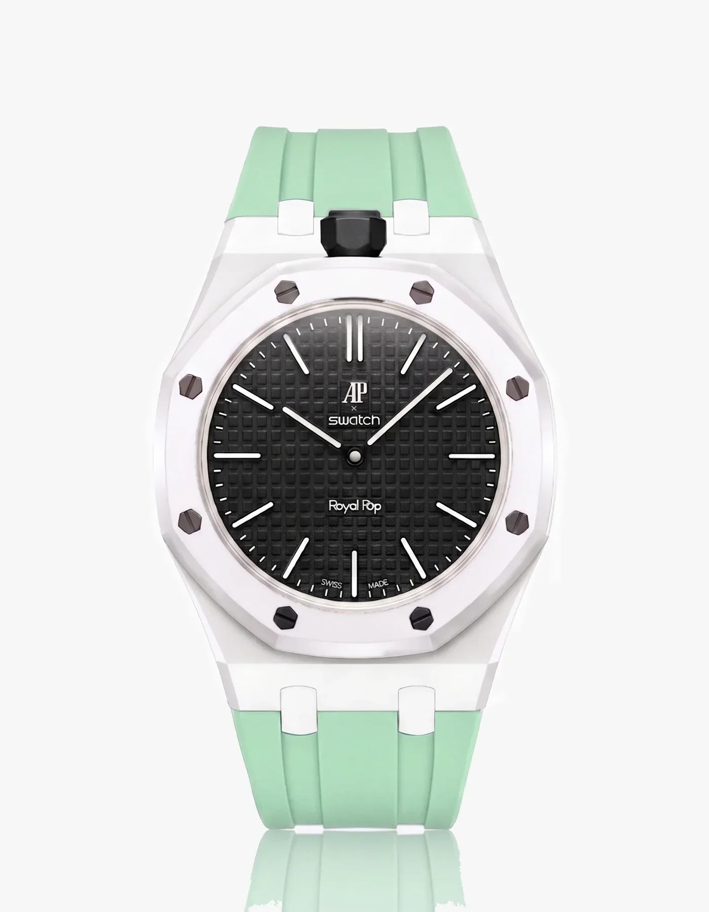 Silicone Strap & Bioceramic Case Royal Pop Ocho Negro(Customize  Colors)