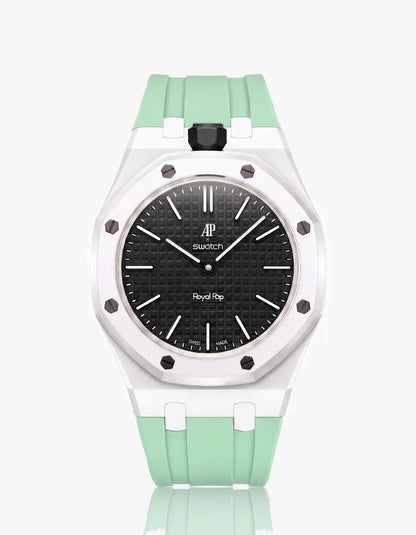 Silicone Strap & Bioceramic Case Royal Pop Ocho Negro(Customize  Colors)