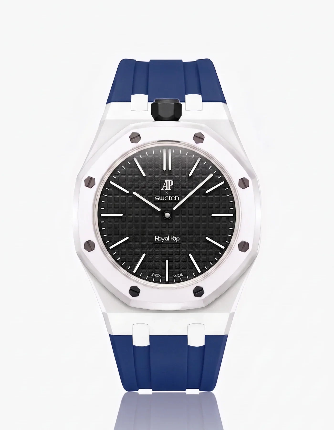 Silicone Strap & Bioceramic Case Royal Pop Ocho Negro(Customize  Colors)