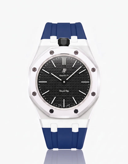 Silicone Strap & Bioceramic Case Royal Pop Ocho Negro(Customize  Colors)