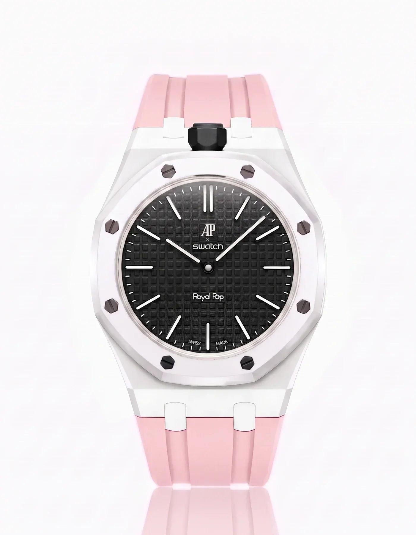 Silicone Strap & Bioceramic Case Royal Pop Ocho Negro(Customize  Colors)
