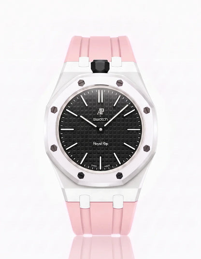 Silicone Strap & Bioceramic Case Royal Pop Ocho Negro(Customize  Colors)