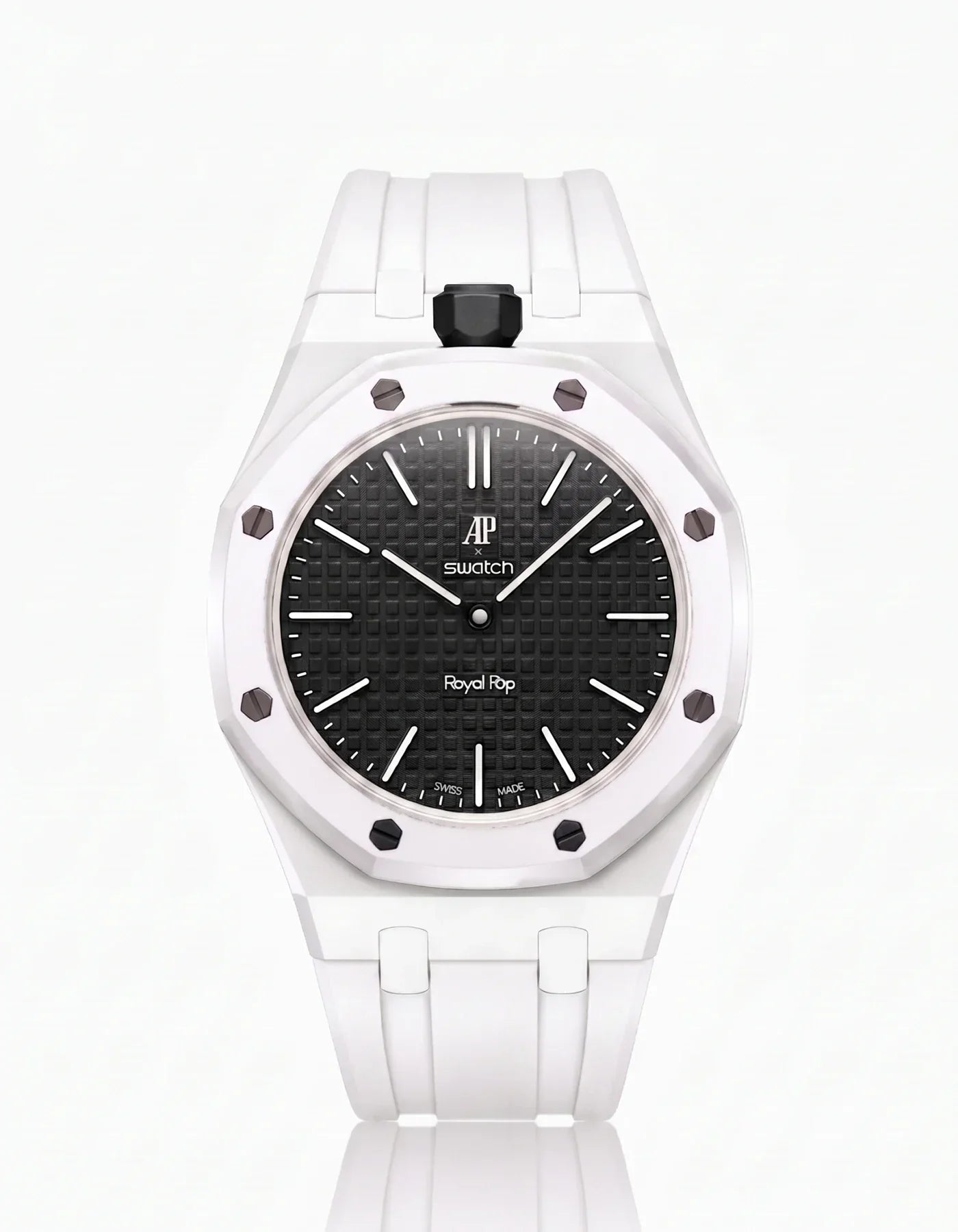 Silicone Strap & Bioceramic Case Royal Pop Ocho Negro(Customize  Colors)