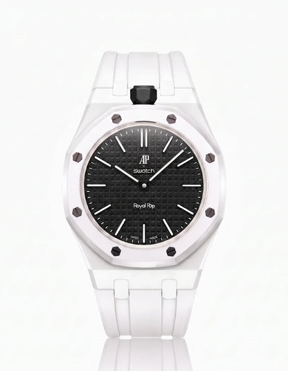 Silicone Strap & Bioceramic Case Royal Pop Ocho Negro(Customize  Colors)