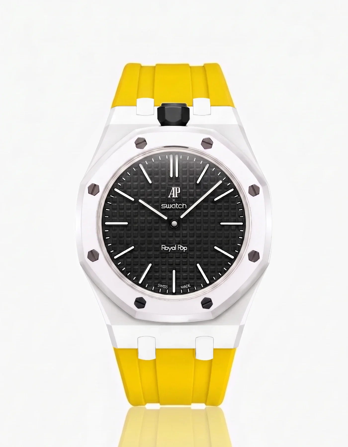 Silicone Strap & Bioceramic Case Royal Pop Ocho Negro(Customize  Colors)
