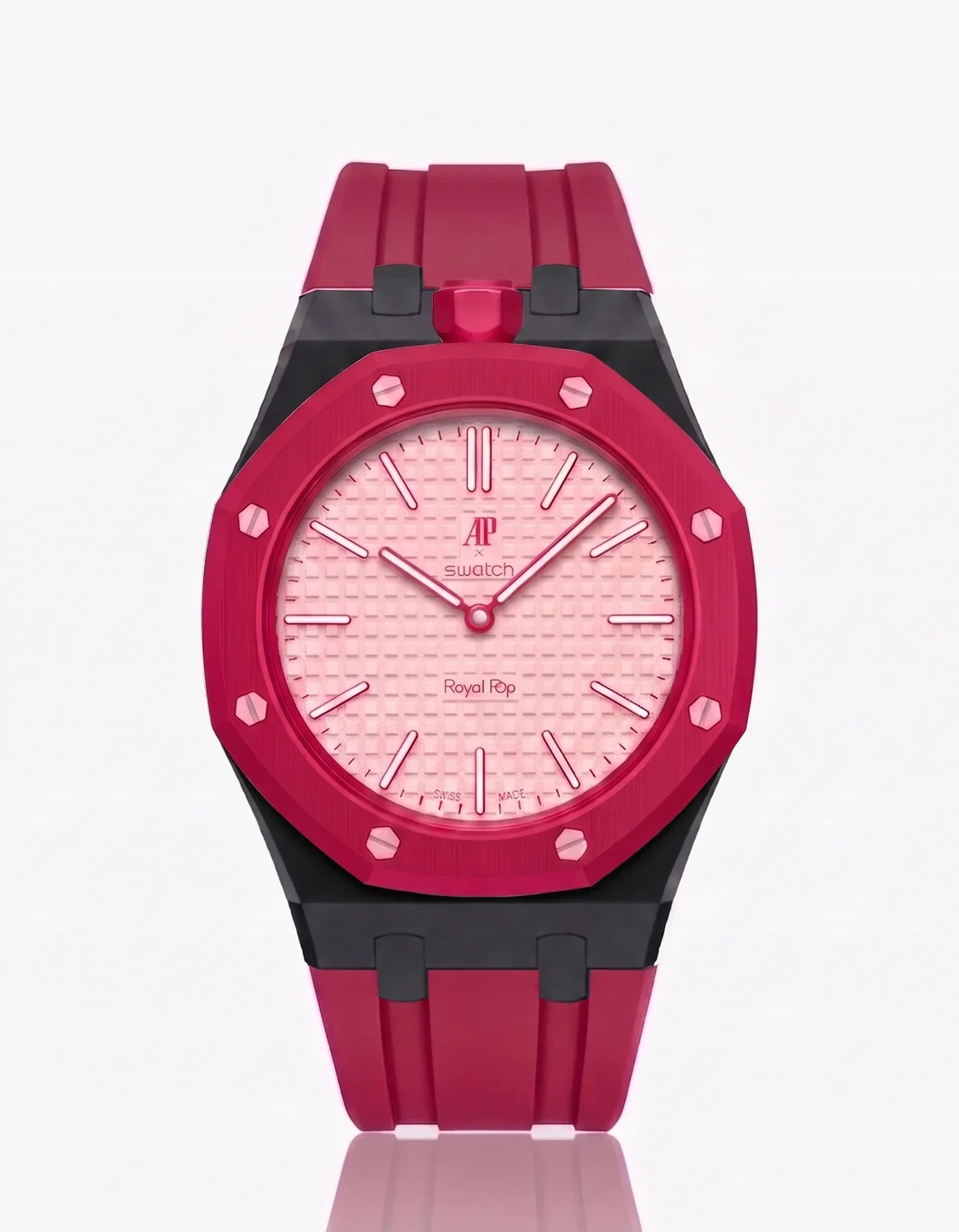 Silicone Strap & Bioceramic Case  Royal Pop Otto Rosso(Customize  Colors)