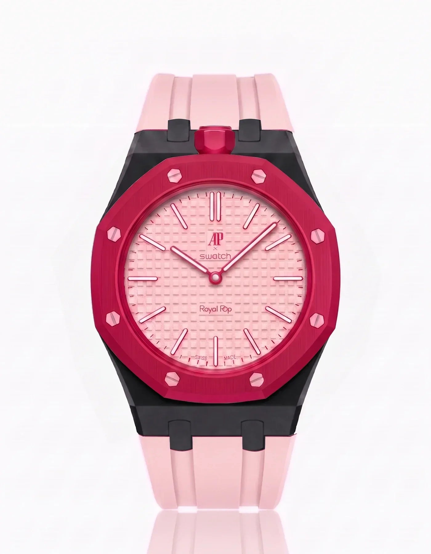 Silicone Strap & Bioceramic Case  Royal Pop Otto Rosso(Customize  Colors)