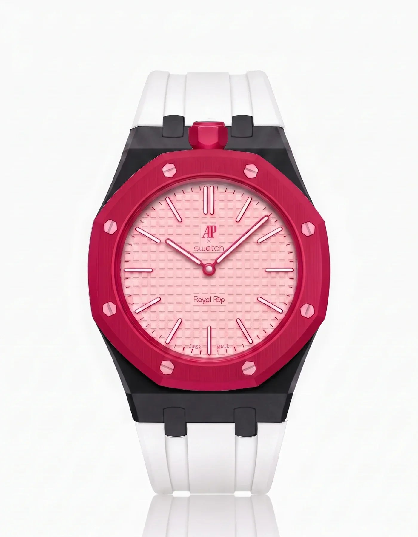 Silicone Strap & Bioceramic Case  Royal Pop Otto Rosso(Customize  Colors)