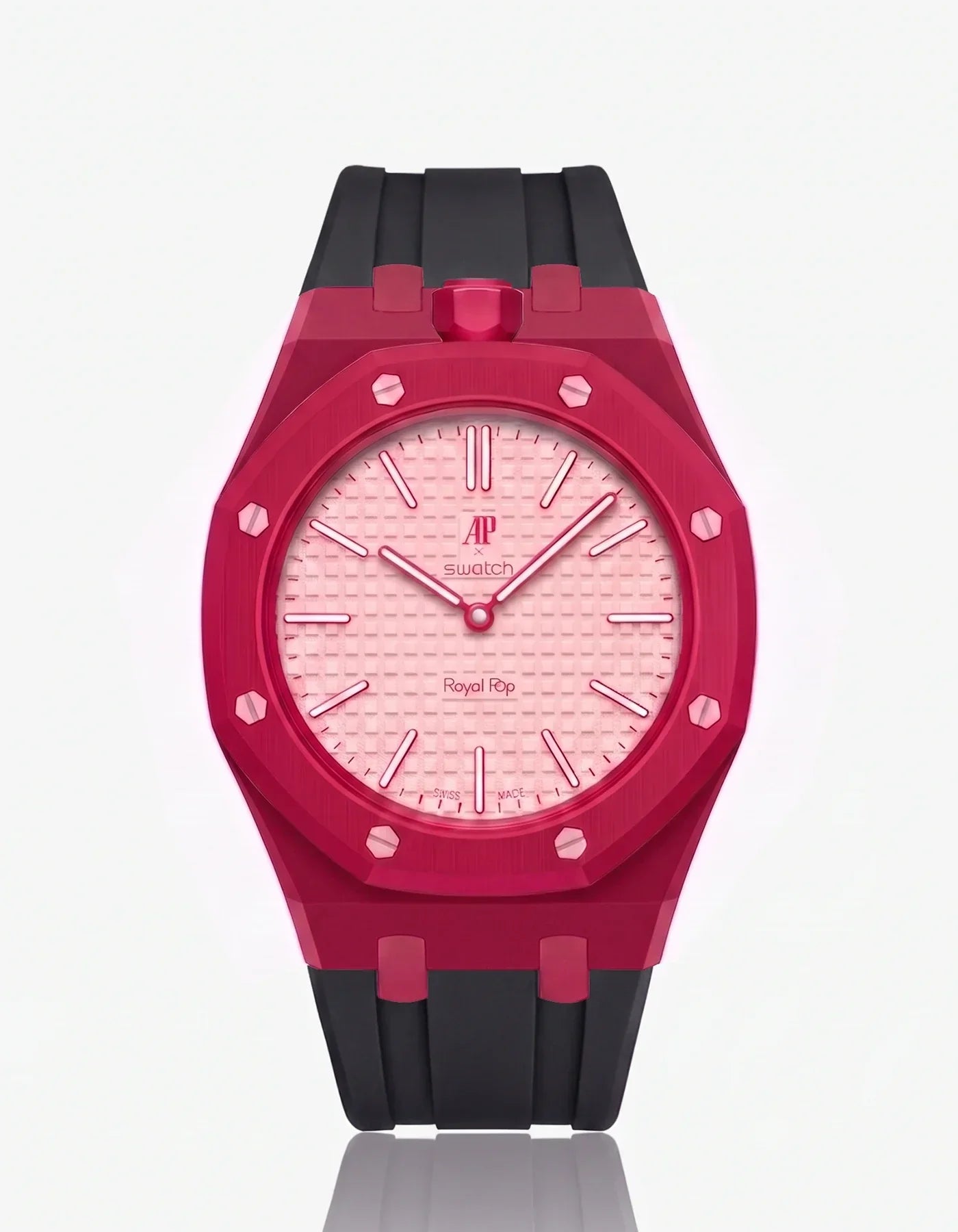 Silicone Strap & Bioceramic Case  Royal Pop Otto Rosso(Customize  Colors)