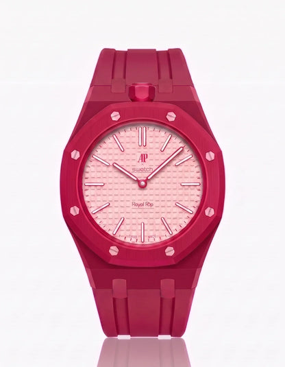 Silicone Strap & Bioceramic Case  Royal Pop Otto Rosso(Customize  Colors)