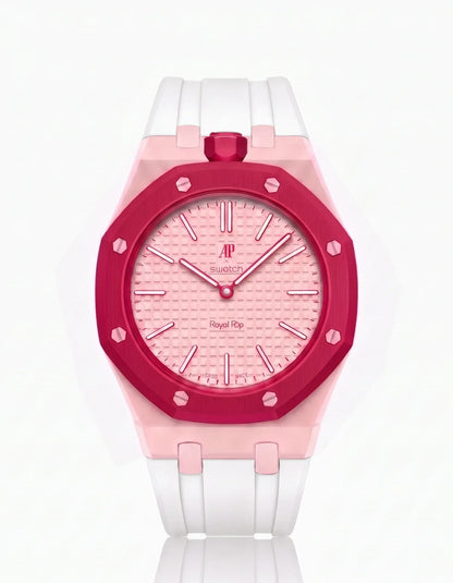 Silicone Strap & Bioceramic Case  Royal Pop Otto Rosso(Customize  Colors)