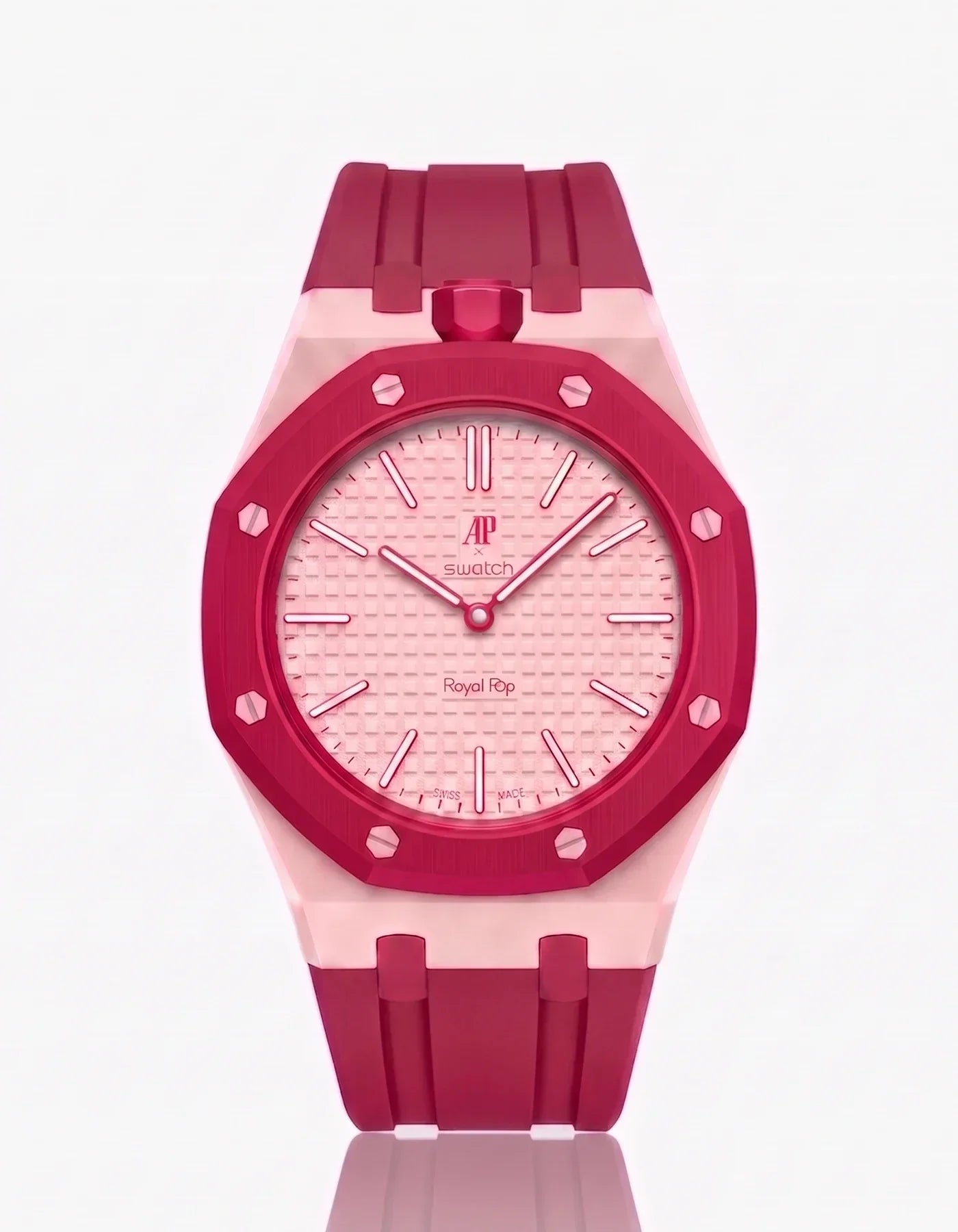 Silicone Strap & Bioceramic Case  Royal Pop Otto Rosso(Customize  Colors)