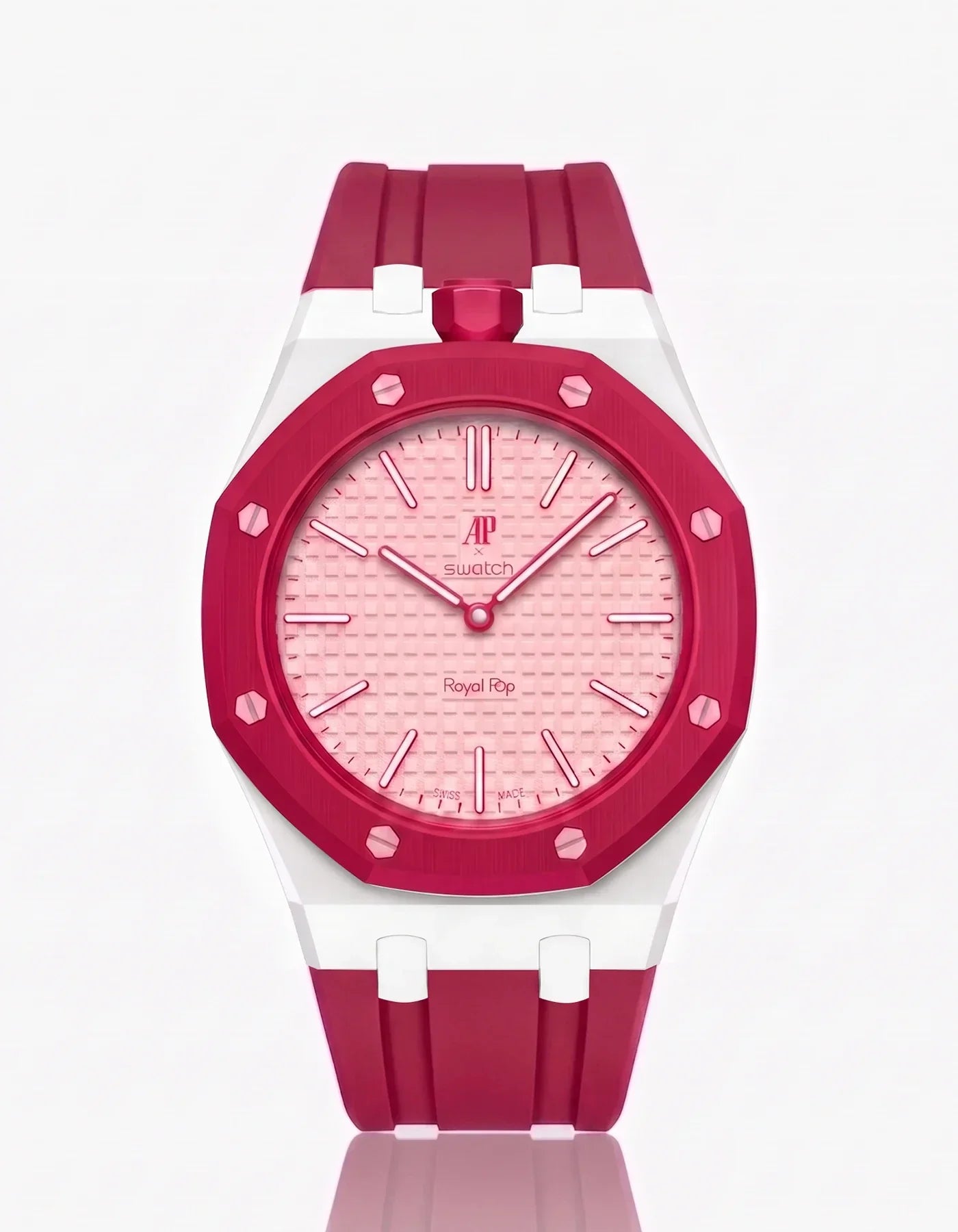Silicone Strap & Bioceramic Case  Royal Pop Otto Rosso(Customize  Colors)
