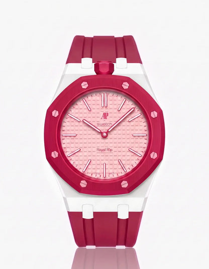 Silicone Strap & Bioceramic Case  Royal Pop Otto Rosso(Customize  Colors)