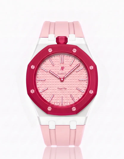 Silicone Strap & Bioceramic Case  Royal Pop Otto Rosso(Customize  Colors)