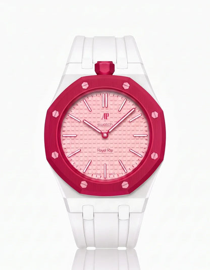 Silicone Strap & Bioceramic Case  Royal Pop Otto Rosso(Customize  Colors)