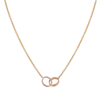 [OAK JURI]LOVE NECKLACE DOUBLE RING PINK GOLD