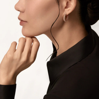 [OAK JURI]CLASH 6.4MM FULL DIAMOND SMALL EARRINGS