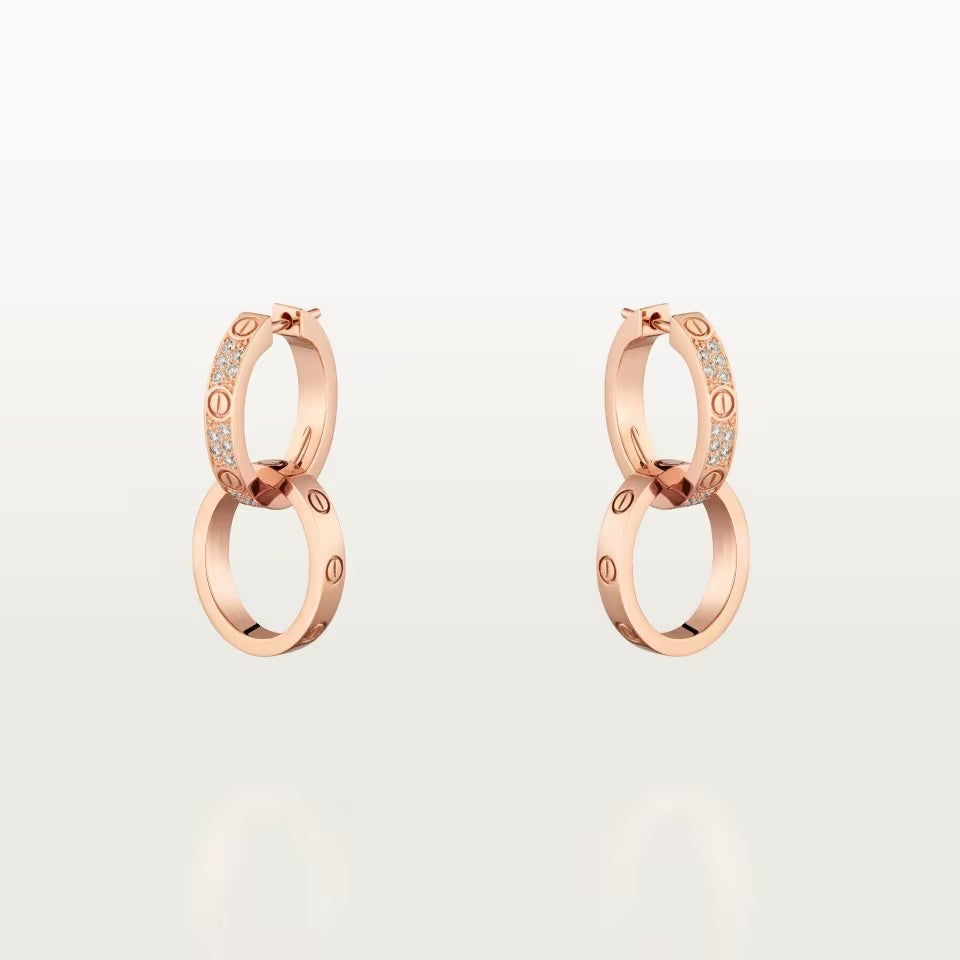 [OAK JURI]LOVE 3.3MM DANGLE HALF DIAMOND EARRINGS