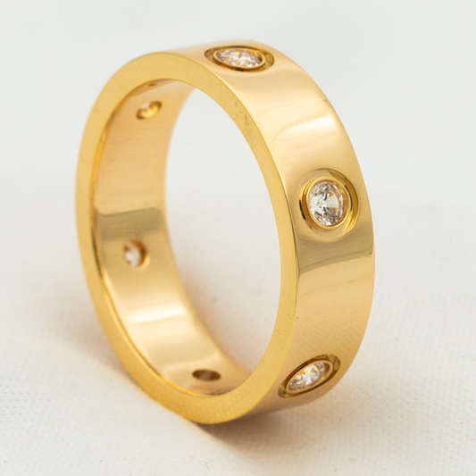 [OAK JURI]LOVE RING 5.5MM 6 DIAMONDS PINK GOLD