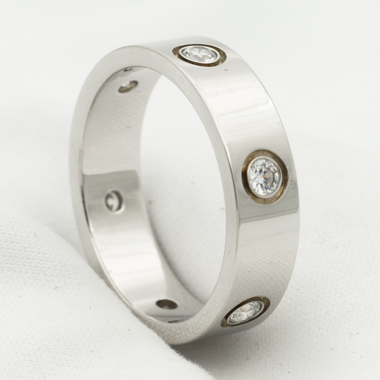 [OAK JURI]LOVE RING 5.5MM 6 DIAMONDS SILVER