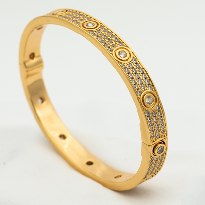 [OAK JURI]LOVE BRACELET 6.1MM DIAMOND-PAVED 10 BIG DIAMONDS
