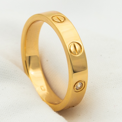 [OAK JURI]LOVE RING 4MM 1 DIAMOND PINK GOLD