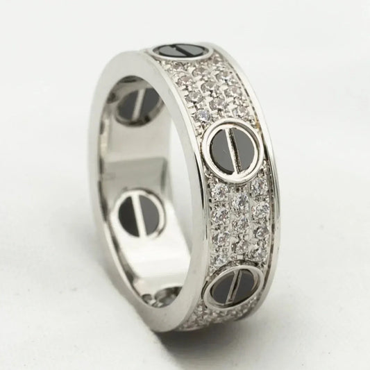 [OAK JURI]LOVE RING 5.5MM DIAMONDS PAVED CERAMIC